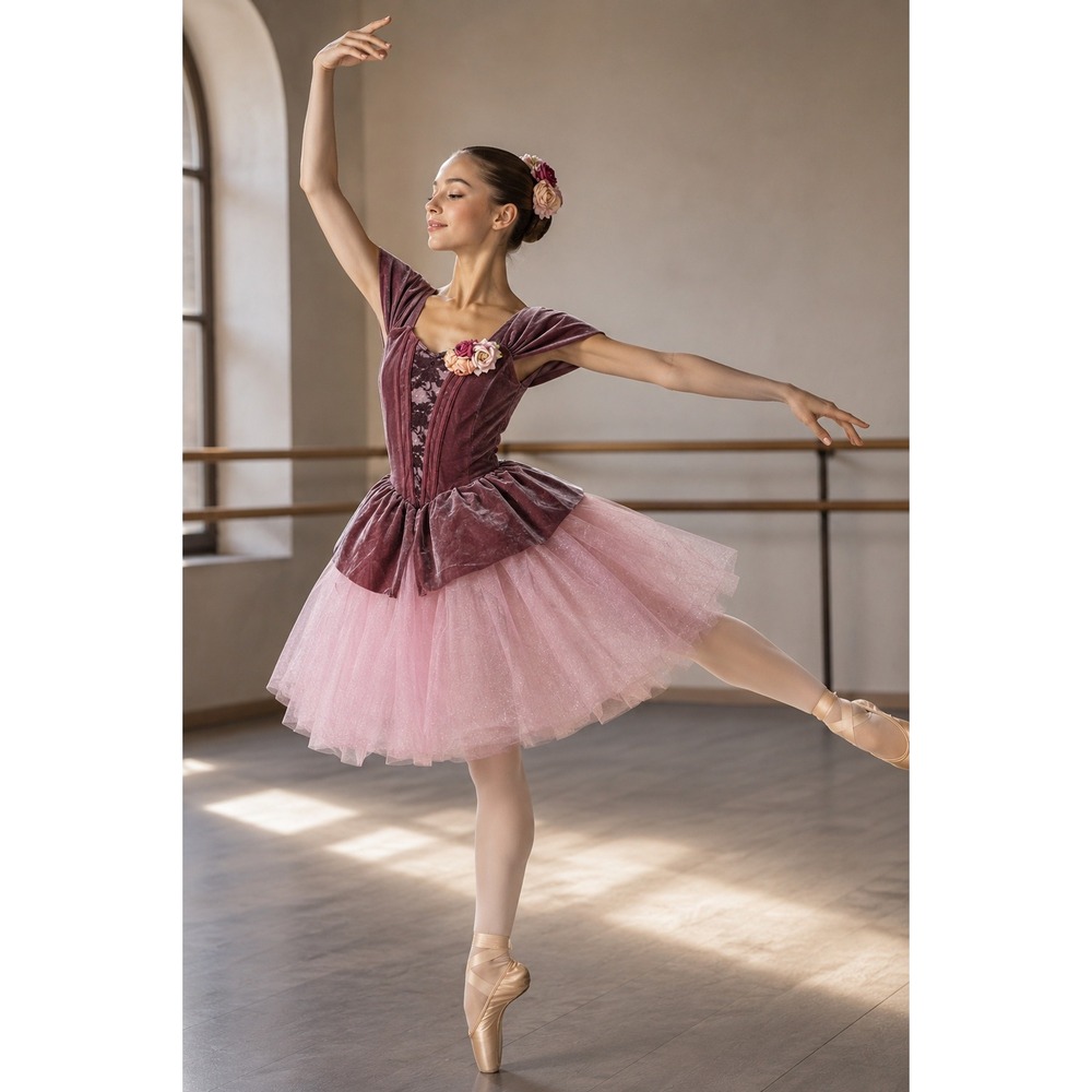 Weissman Dance Costume Sleeping Beauty Women Small Adult Mauve Velvet Lace 12928